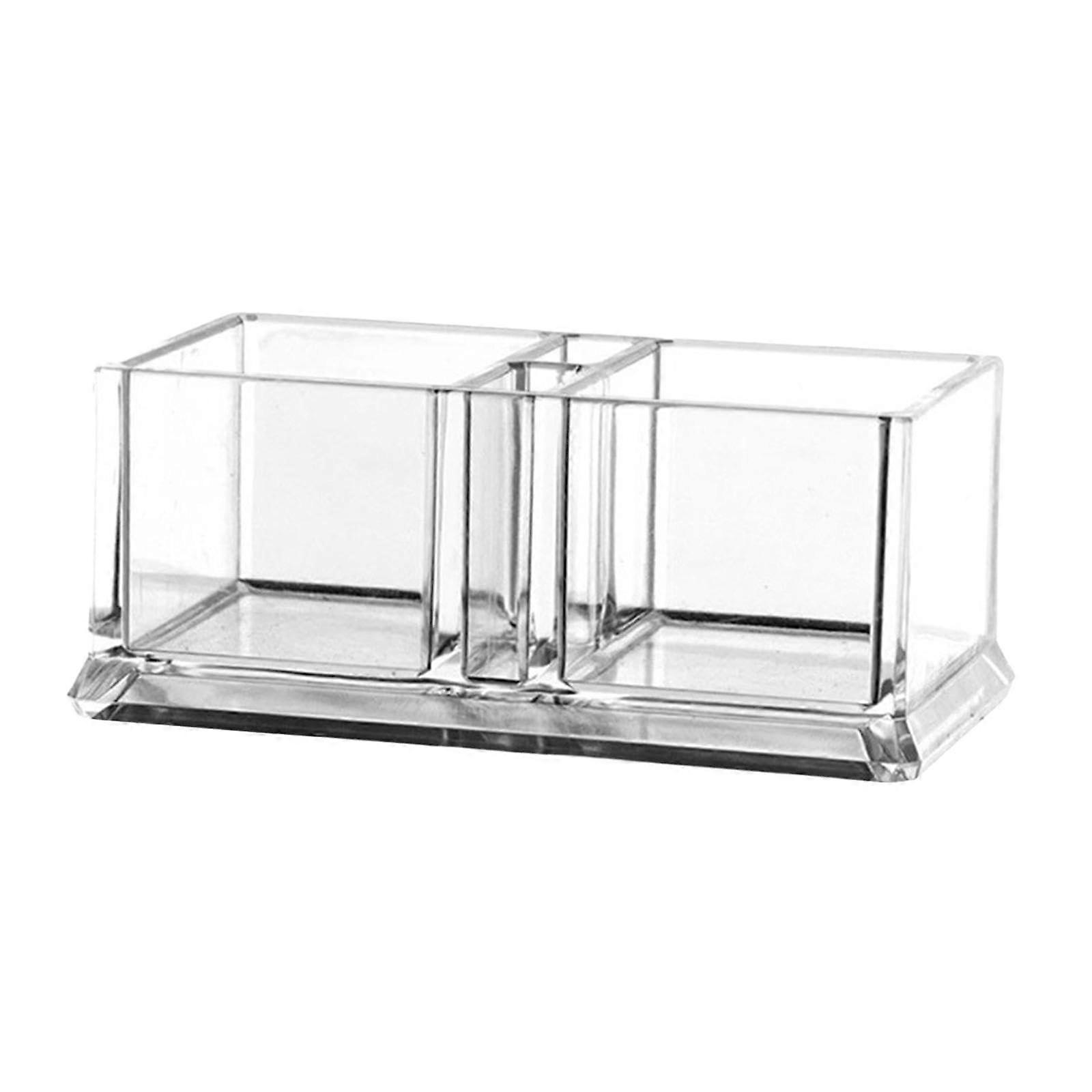 Acrylic Sugar Packet Holder Clear Tea Bag Storage Box with 2 Compartments, 14.6cm x 8.1cm x 6cm for Coffee Condiments