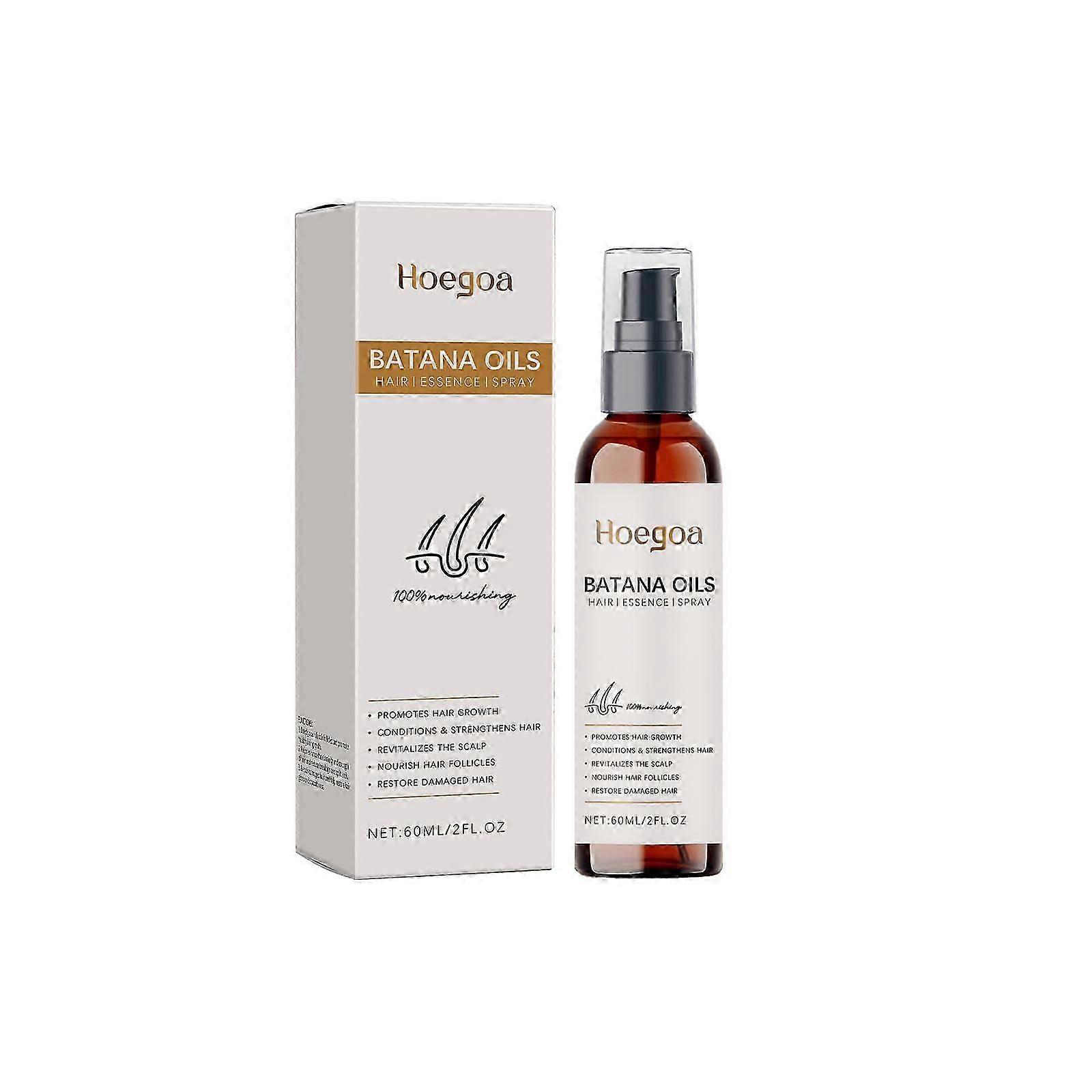 L’huile de soin capillaire en spray Hoegoa Batana nourrit en douceur les cheveux crépus et lisse l’huile essentielle de cheveux