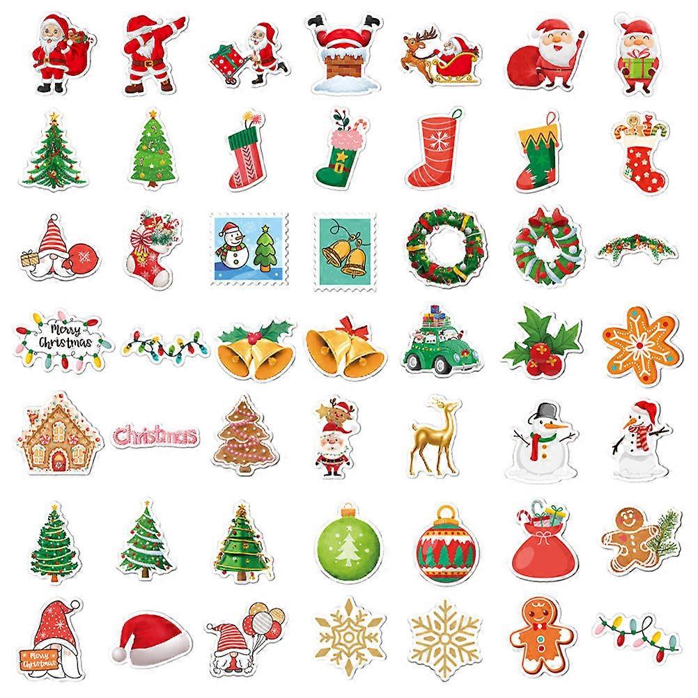 Aesthetic Stickers Christmas Themed Stickers for Refrigerator Red Paper Personalization 100Pcs