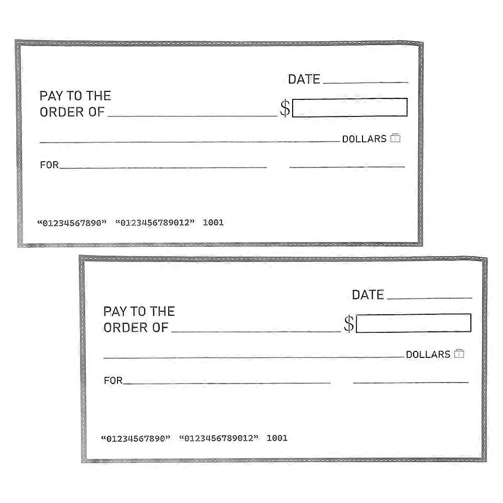 Fake Check Dry Erase Jumbo Giant Checks for Pranks 2Pcs White Party