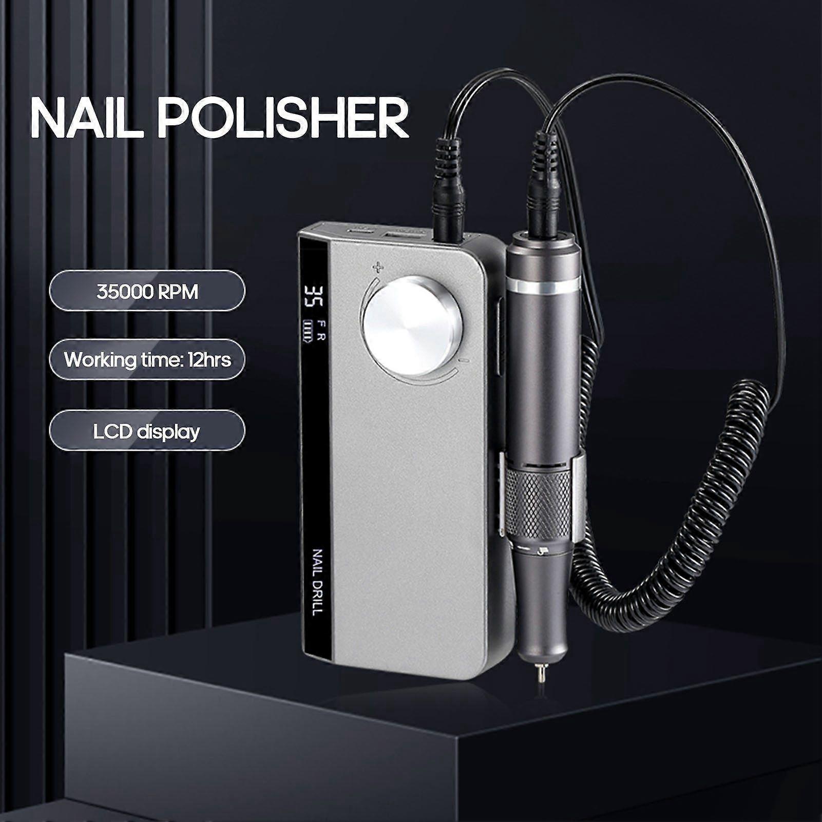 Portable Nail Drill Machine 35000 RPM Rotation Rate Adjustable Electric Nail Manicure Tool