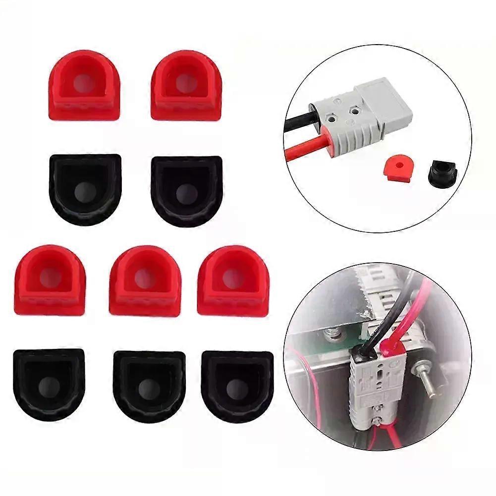 10 PCS Waterproof Solid Line Plug Cable Red Black Fixed Plug 50A-350A Material Cable Protection Fixed Plug Terminals