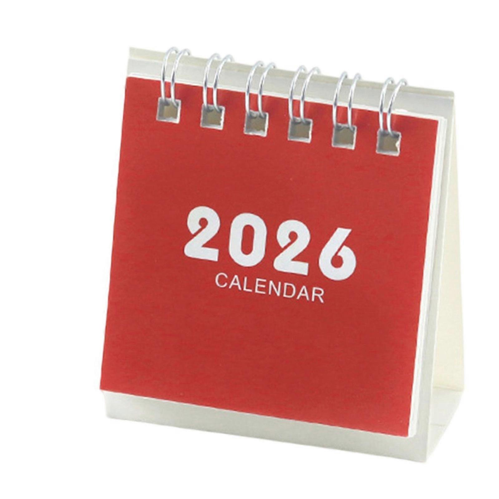 2026 Desk Calendar 17 month Referance from Aug 2025 to Dec 2026 Twin-Coil Binding Monthly Calendar For Notes Appointment  Red