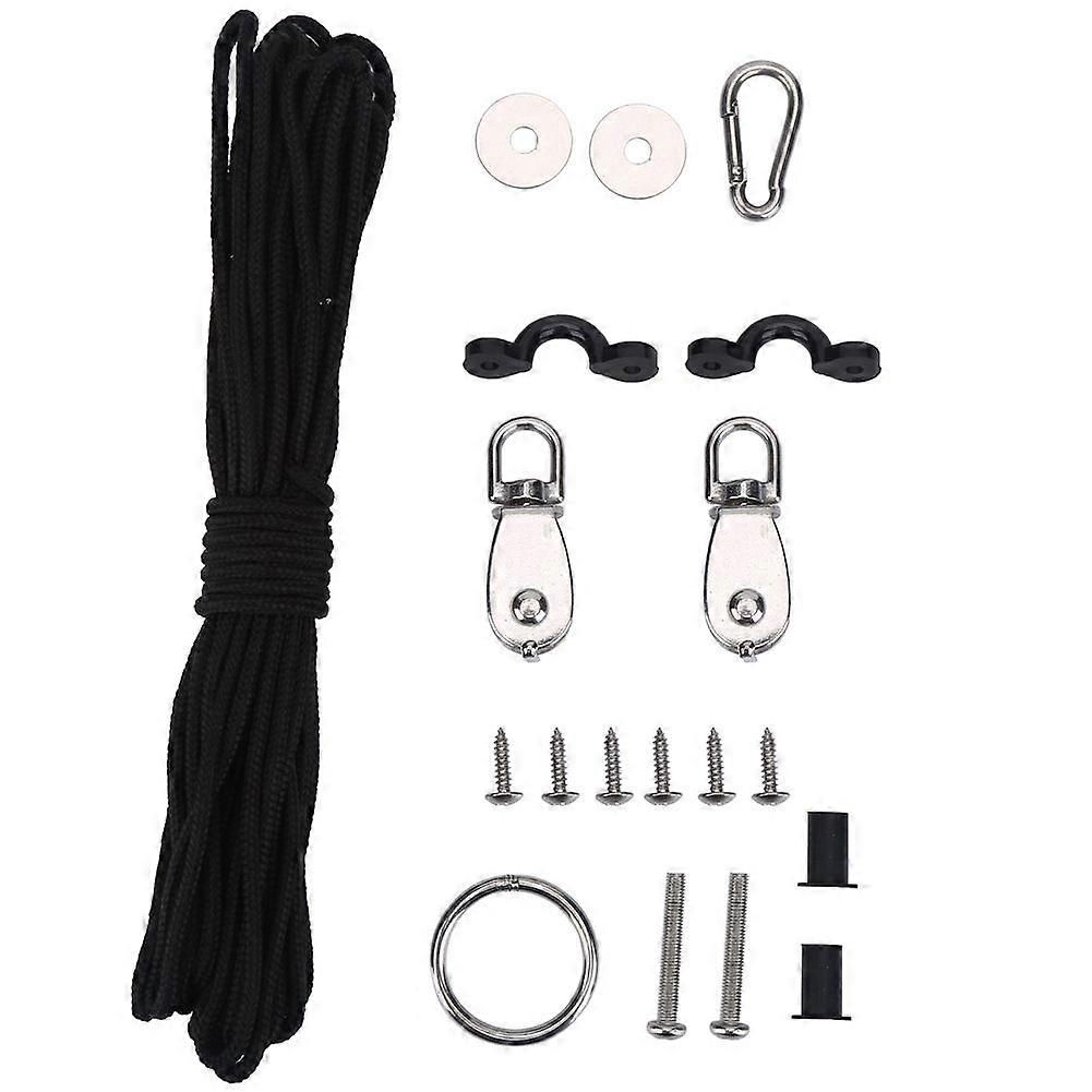 Stable Kayak Canoe Anchor Trolley Kit System with Pulley Pad Eye Ring Hook Accessory Set