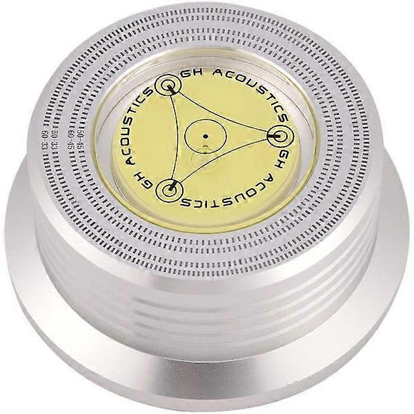 50/60Hz Bubble Level Speed Detection LP Turntable Vinyl Record (silver), audio accessory.