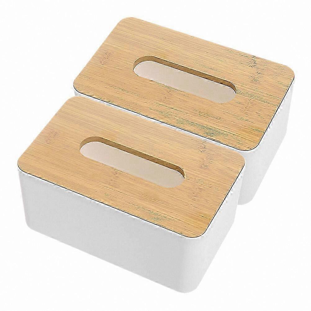 Rectangular Tissue Box Covers - 2 Pack for Home and Bedroom Use