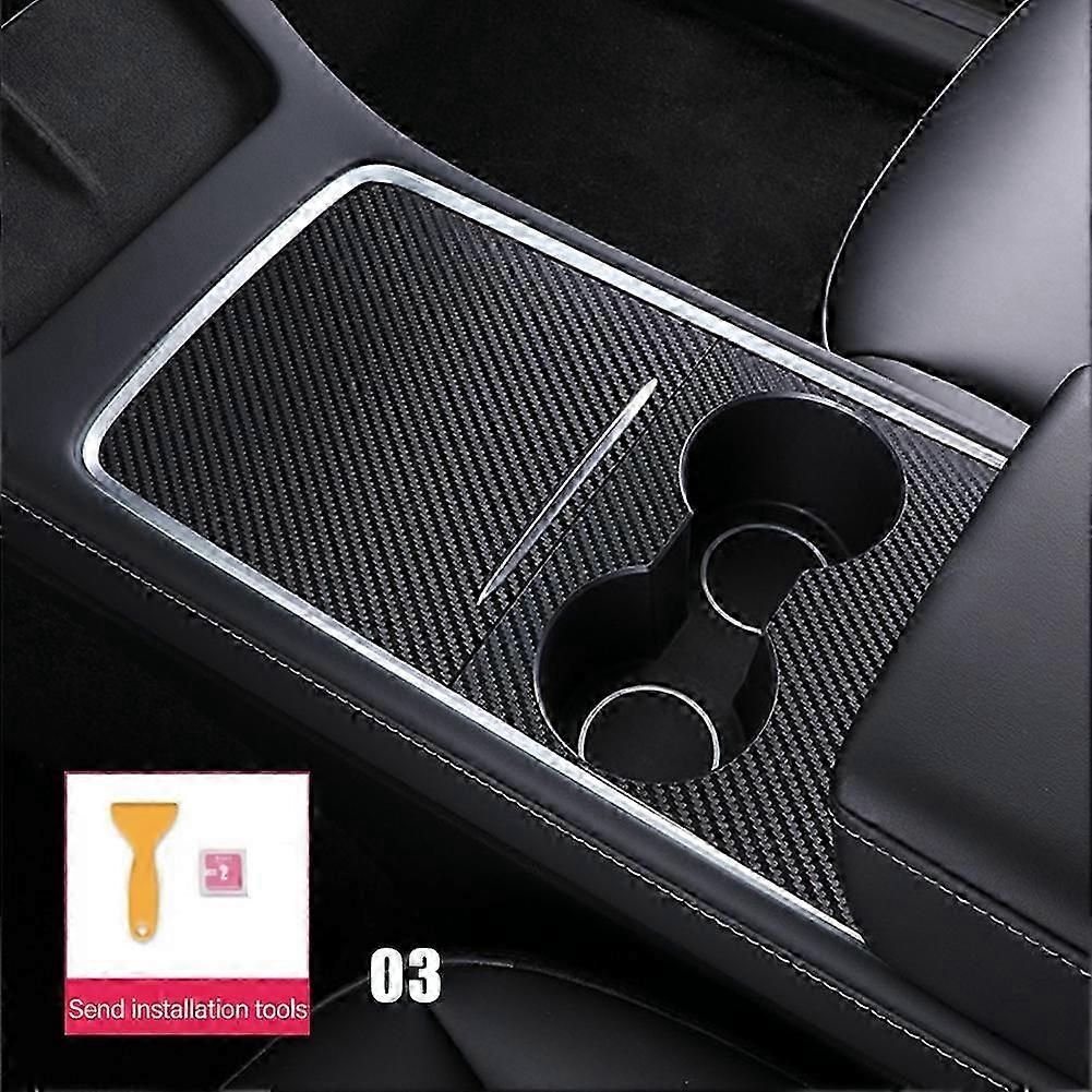 Car Central Control Carbon Fiber Panel Protective Stickers Patch Fo...