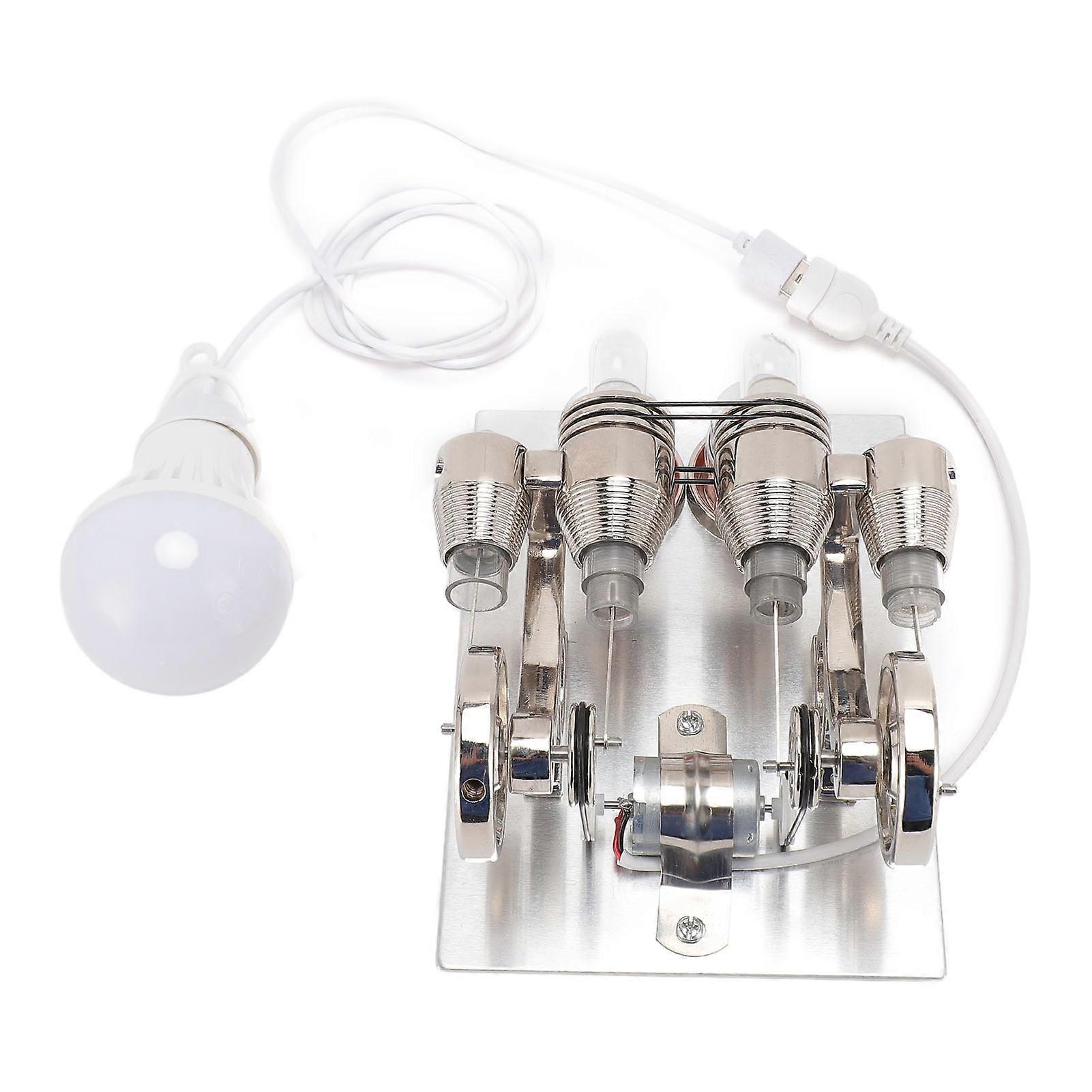 Stirling Engine Model Stainless Steel LED Physics Teaching Toy