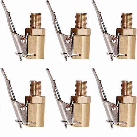 Reifen-Luftspannfutter, 6 Stück Auto-Luftpumpen-Gewindedüse, Messing-Inflator-Spitze, Luftkompressor-Pumpe Universal-Ventilstecker Pneumatisches Inflatorventil, 8mm