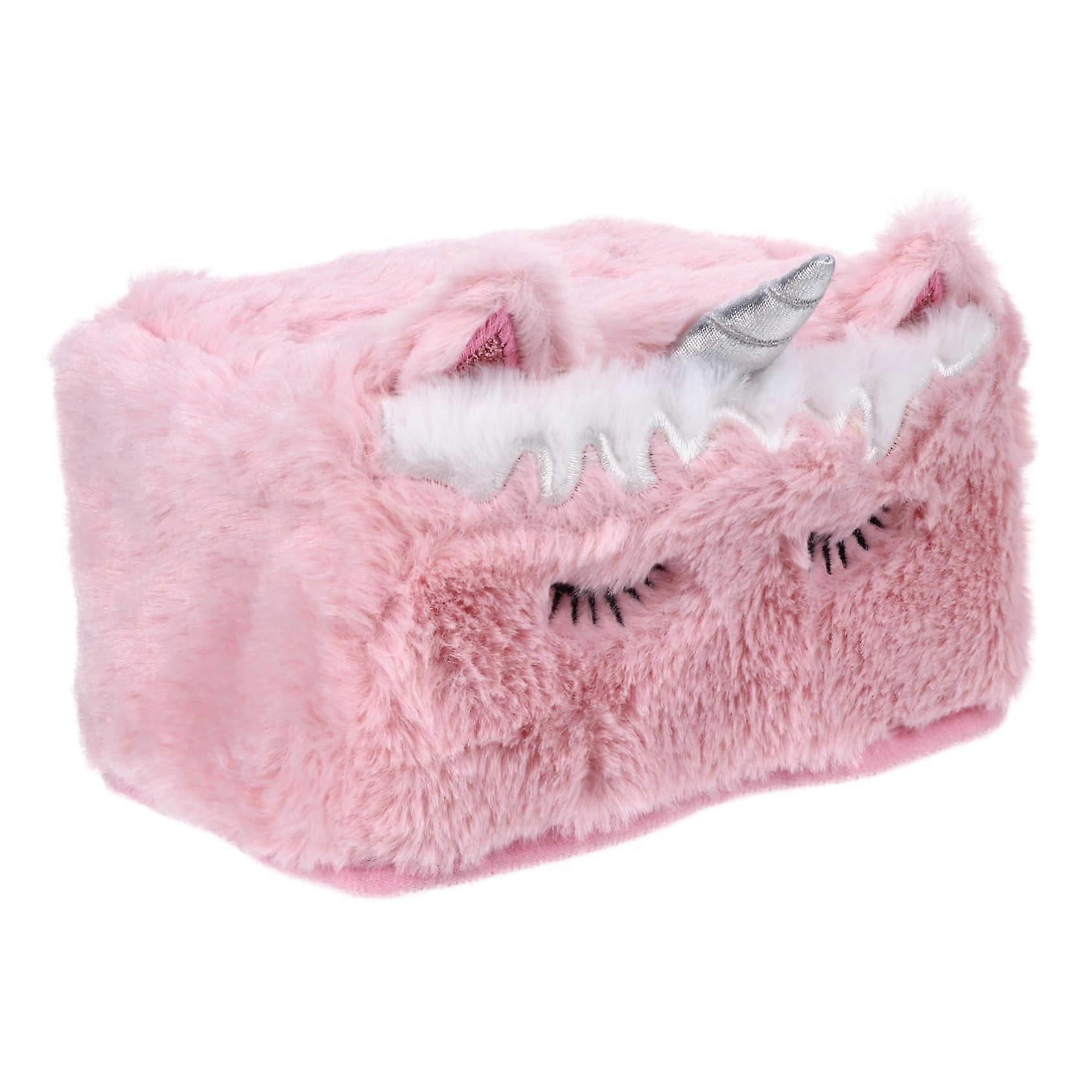 Cartoon Car Tissue Holder Plush Tissue Box Cover For Home And Hotel, Unicorn Napkin Holder, Soft Fabric, Universal Fit
