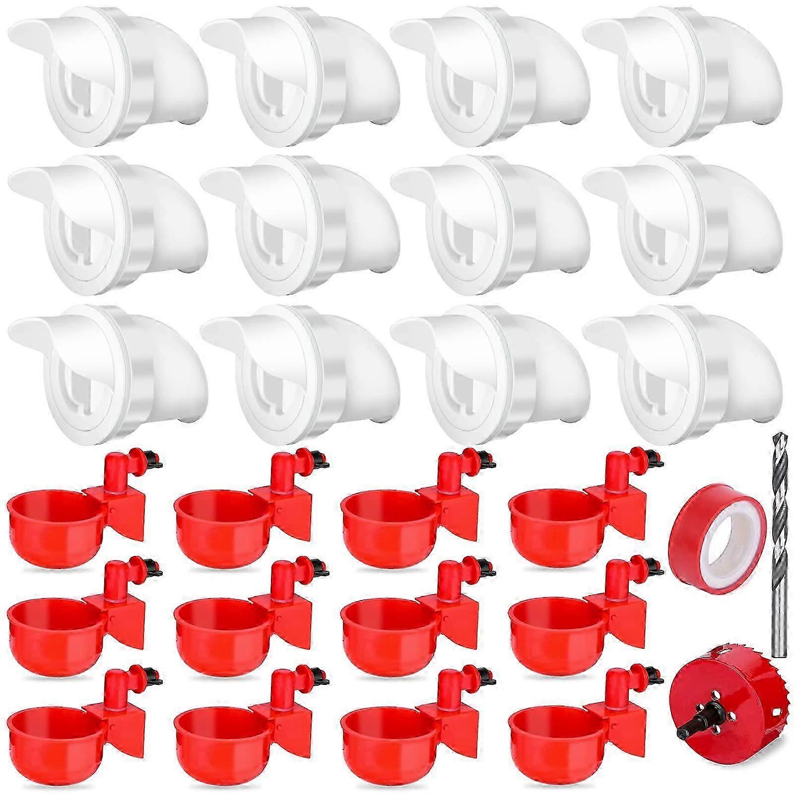 12 Pcs DIY Chicken Feeder Kit and Chicken Water Cup Kit Gravity Automatic for Chicken Duck Bird Quail
