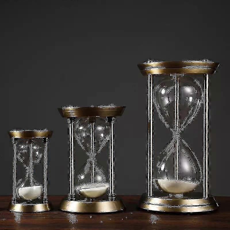 15/30/60min Creative Metal Hourglass Sand Timer European Retro Office Bookshelf Study Ornaments Decoration Sand Clock