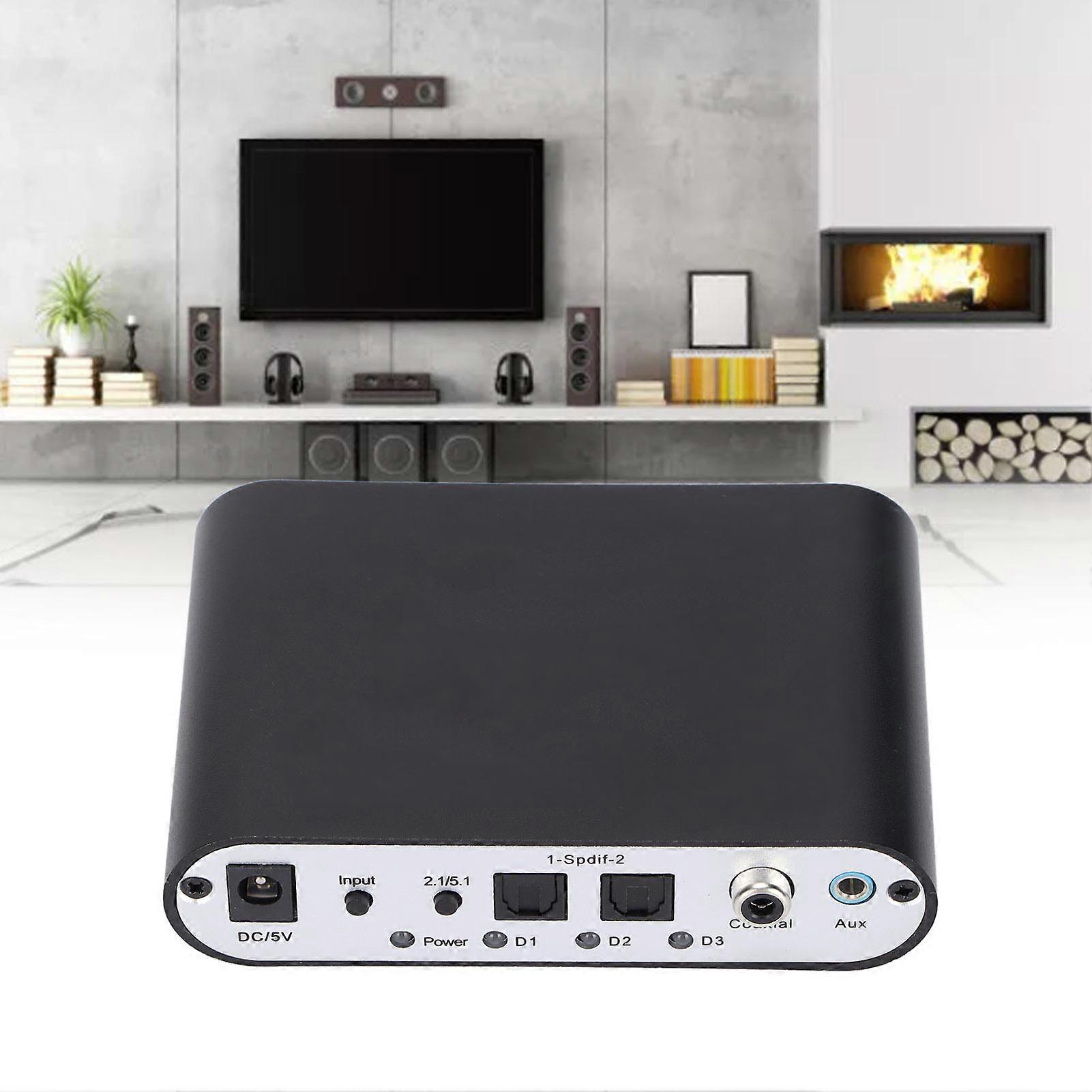 51R Digital Audio Decoder 5.1 to Stereo DAC Black Metal