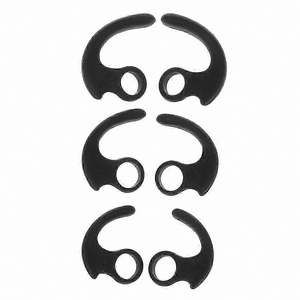 3 Pairs Soft Silicone Ear Tips with Ear Hooks and Storage Case for Earbuds