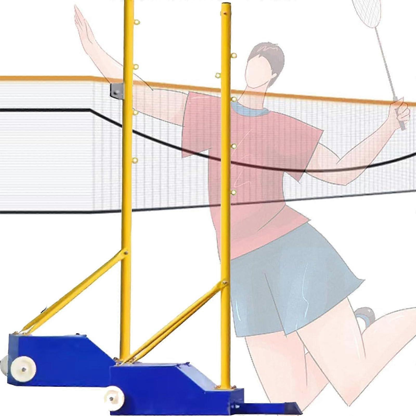 Volleyball Poles Freestanding Badminton Net Kit Portable Backyard Net Stand With Poles Indoor Outdoor Use 1.55m Height