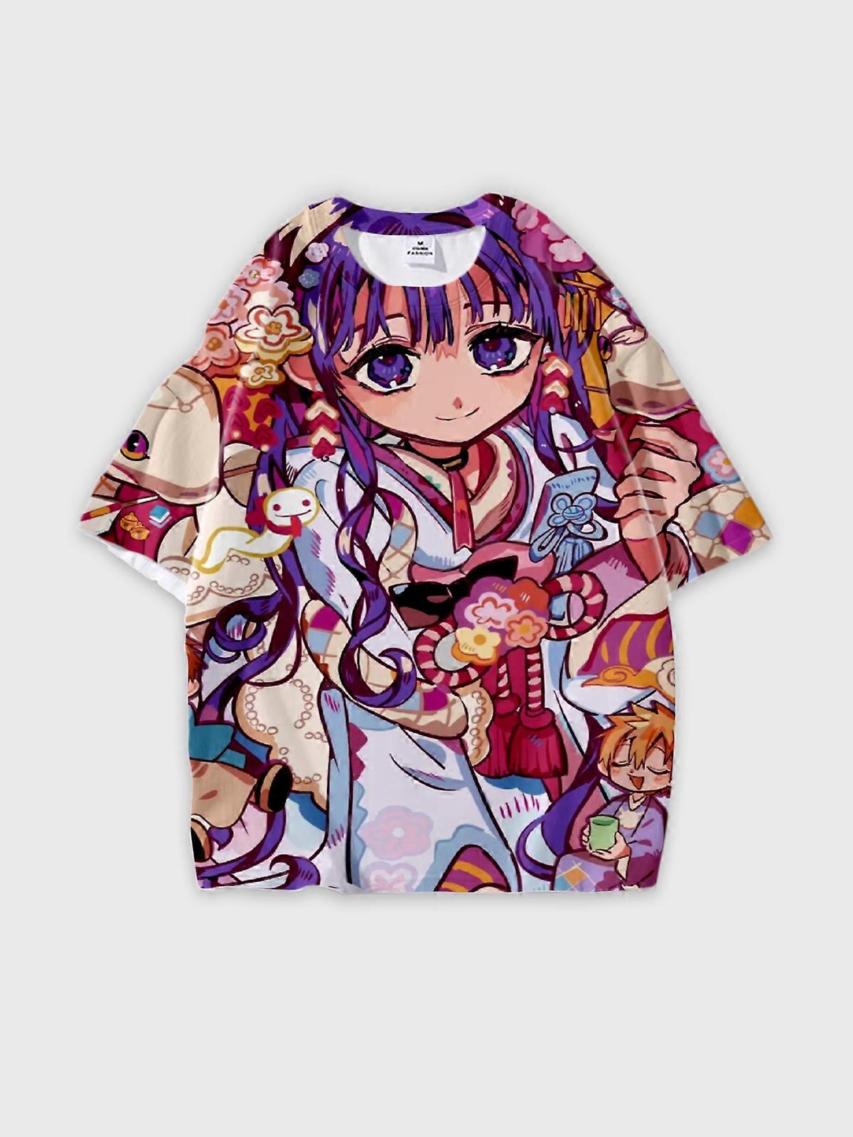 T-Shirt Short Sleeve Round Neck, Summer Casual Loose Graphic Tee, Unisex The Toilet-bound Hanako-kun W3126