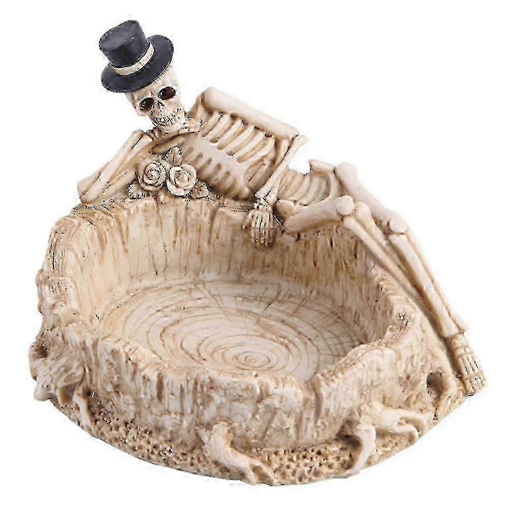 1pc Creative Resin Skull Ashtray Retro Decorative Cigarette Ashtray For Home
