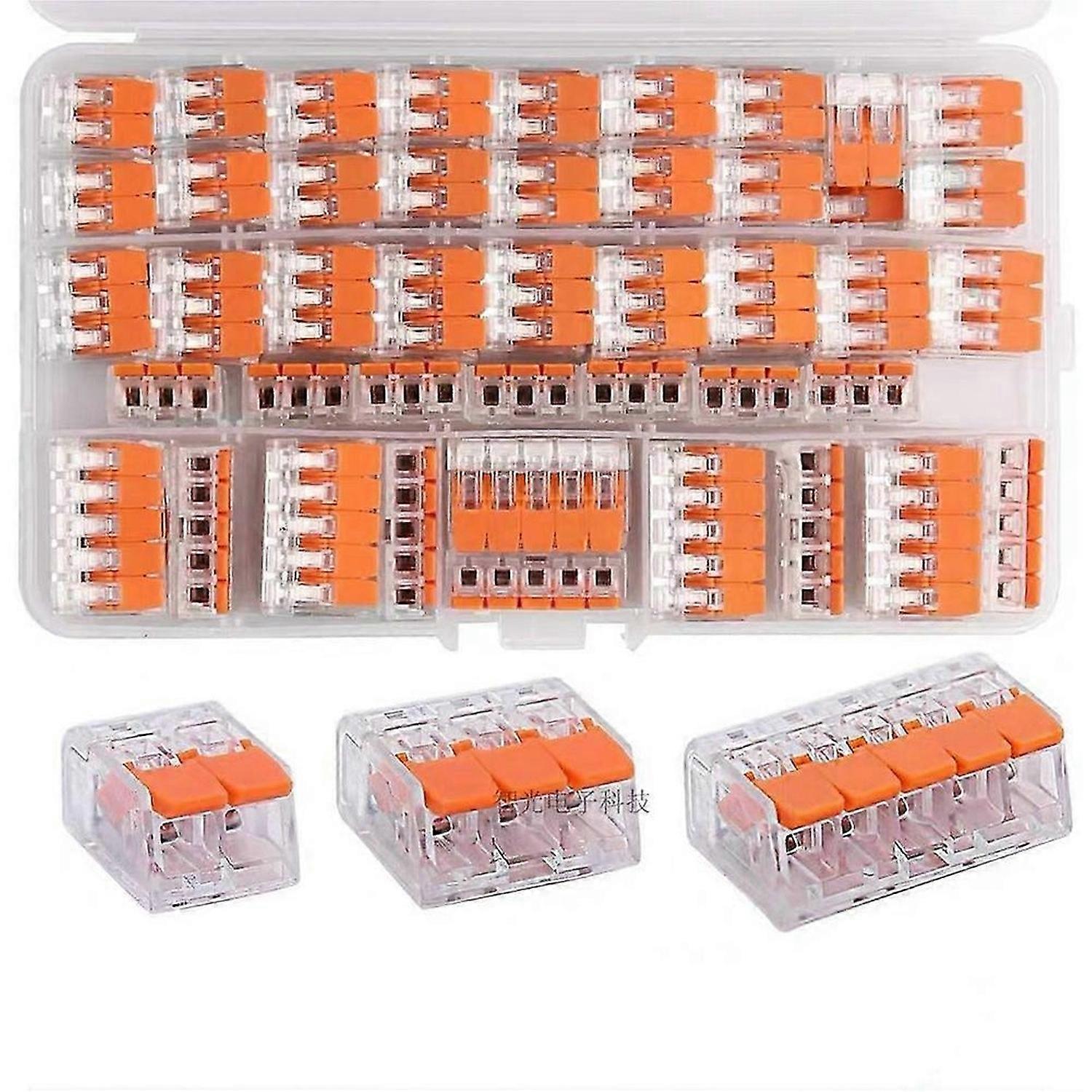 75Pcs for 221 Electrical Connectors Wire Block Clamp Terminal Cable