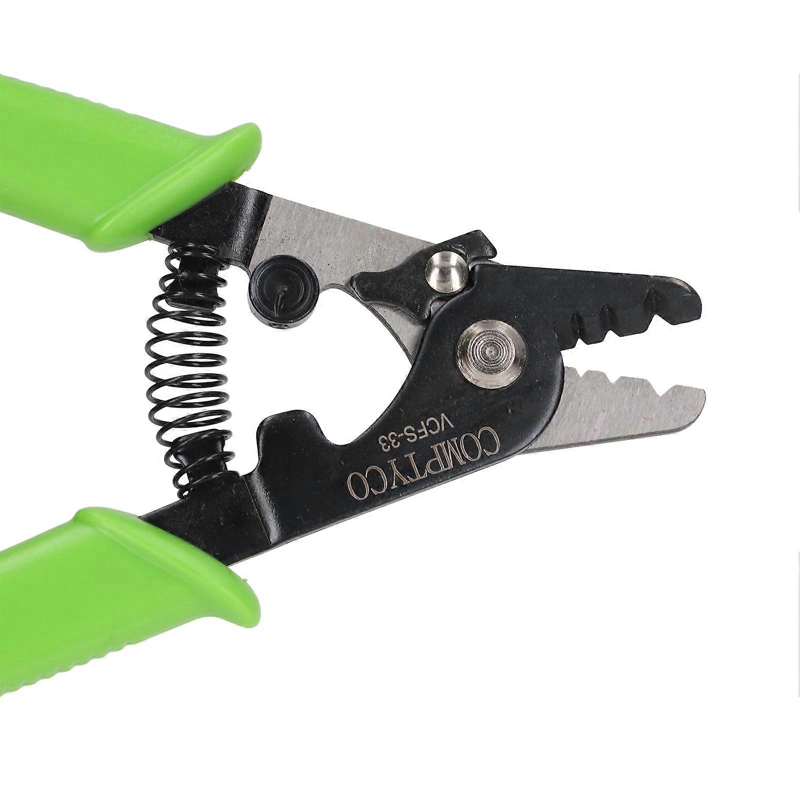Green, 3-hole diameter, easy-to-use fiber optic stripping pliers