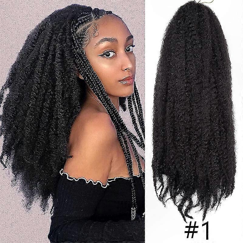 Afro Braiding Hair Extensions with Kinky Curly Texture for Natural Style Marley Braid Bundles Soft and Fluffy Synthetic Fiber