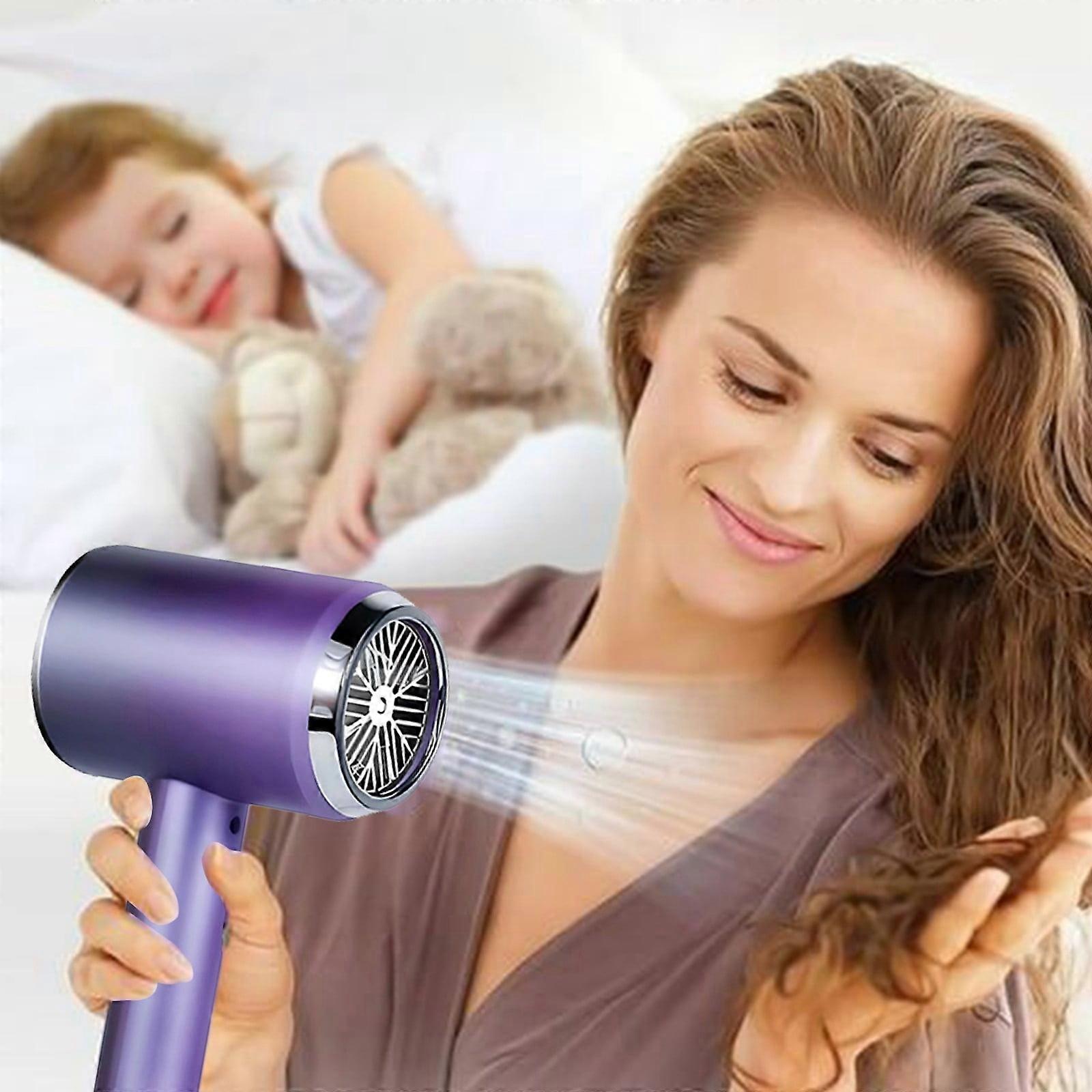 Mini Hair Dryer with 110000 RPM Brushless Motor, Negative Ionic, Fast Drying & Low Noise, 5 Temps, 2 Speeds, Diffuser & Nozzle Included