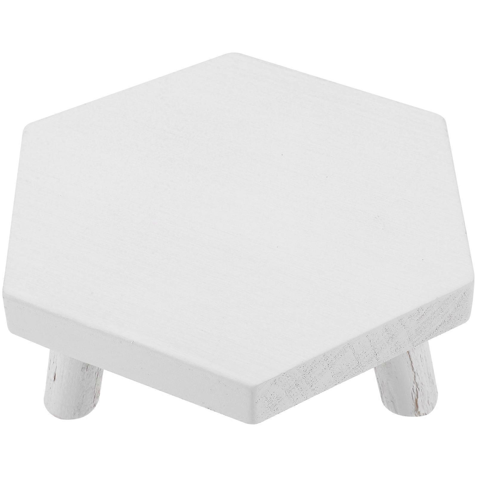 Wooden Plant Stand for Displaying 2Pcs Multi-Functional Plant Stool White
