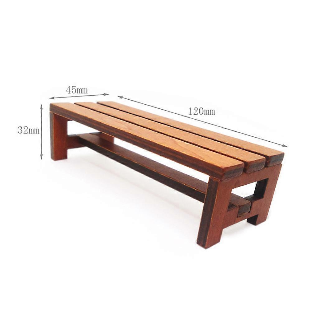 Mini House Bench Decor Wooden Bench Model for Decoration