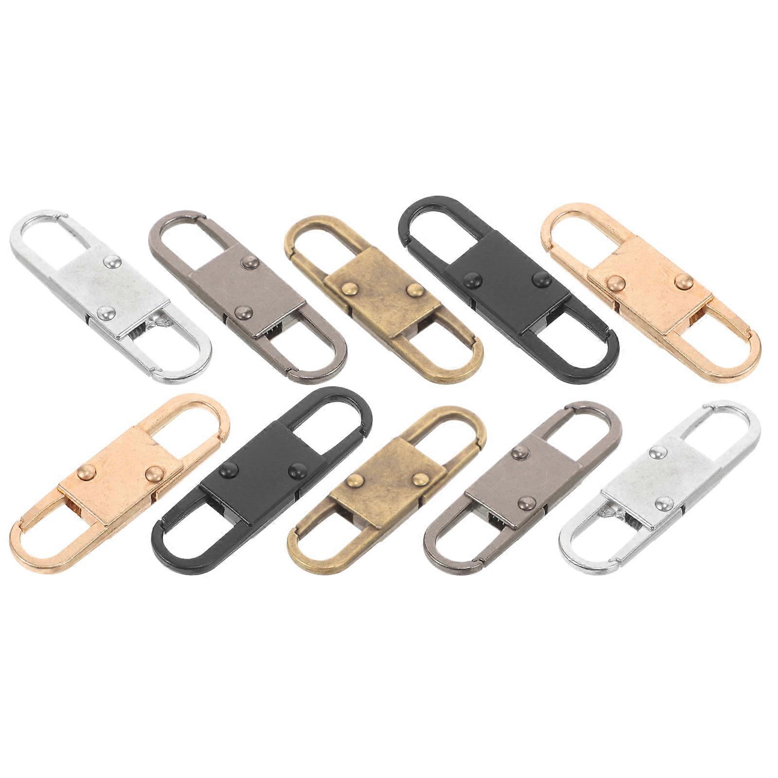 Zipper Pull Replacement Metal Zipper Puller Tabs for DIY Use 10Pcs
