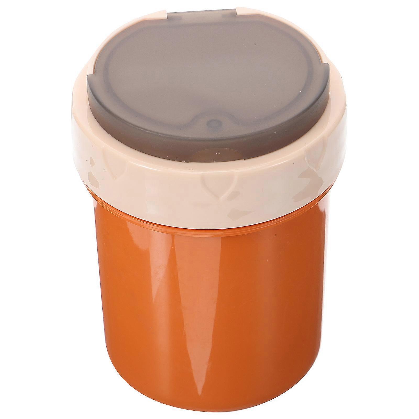 Reusable Soup Mug Portable Round Container for Home Use Orange Stainless Steel Leak-Proof 1Pcs
