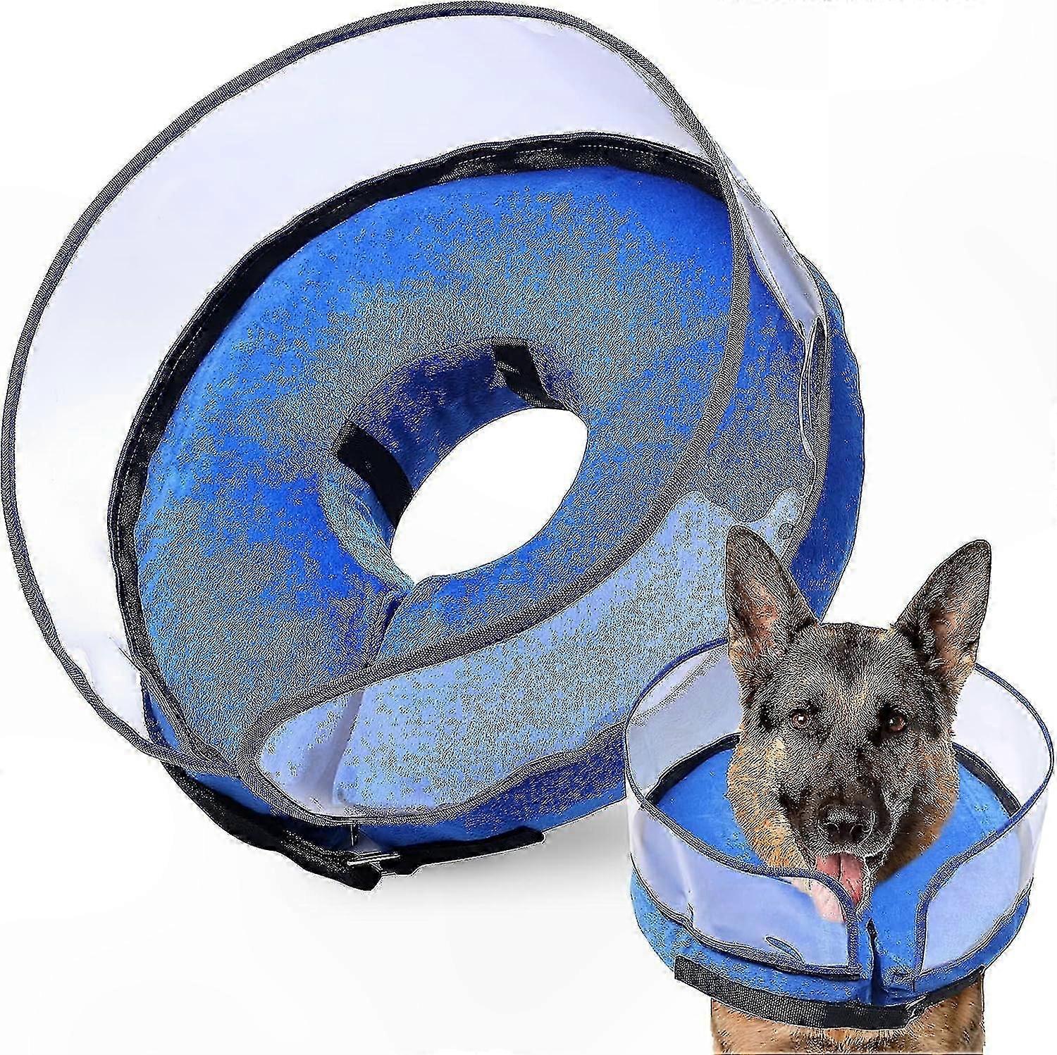 Adjustable Inflatable Recovery Collar for Dogs - Soft Anti-Lick E-Collar Suitable for All Breeds Sizes