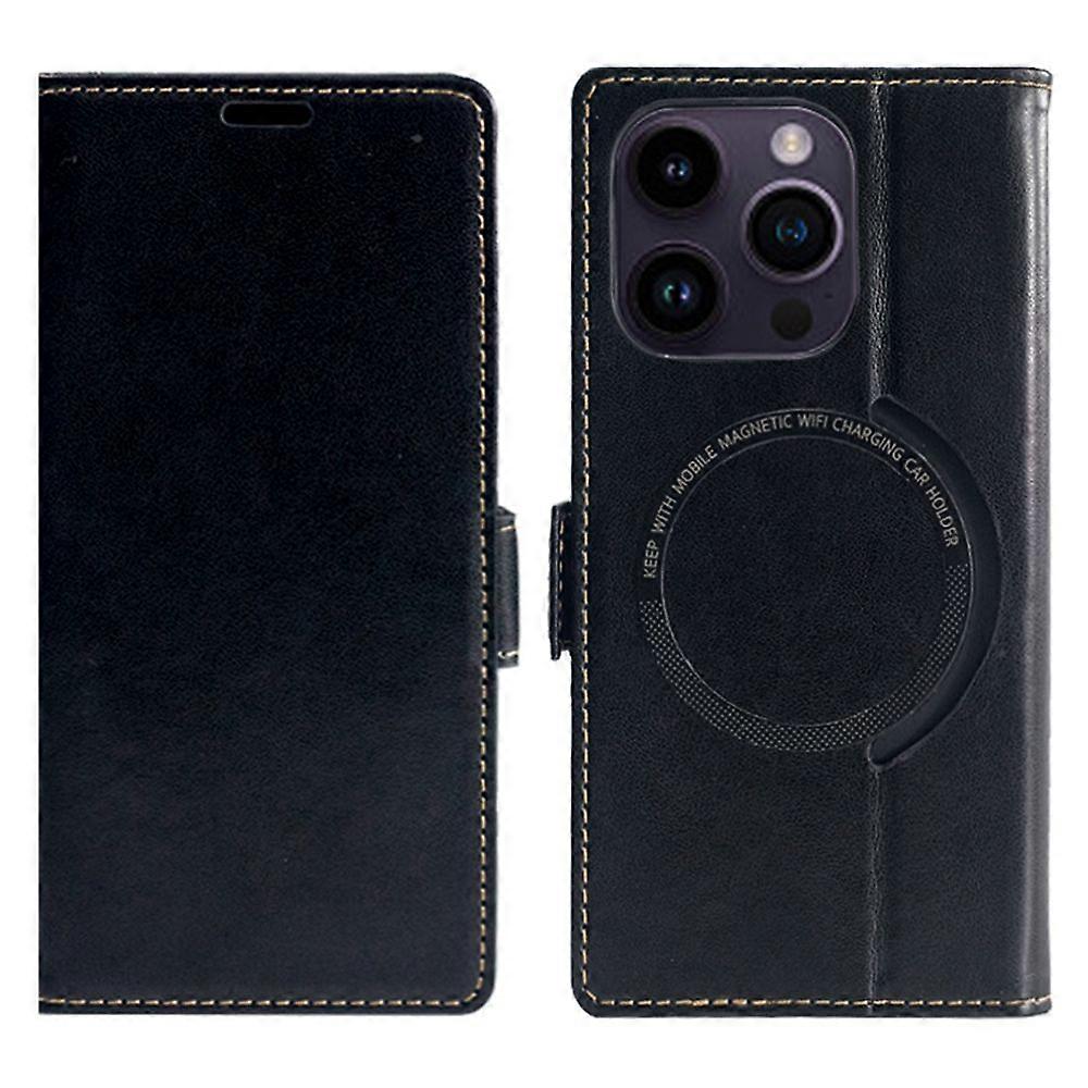 For iPhone 15 Pro Case Compatible with MagSafe Wallet Stand Leather Flip Phone Cover