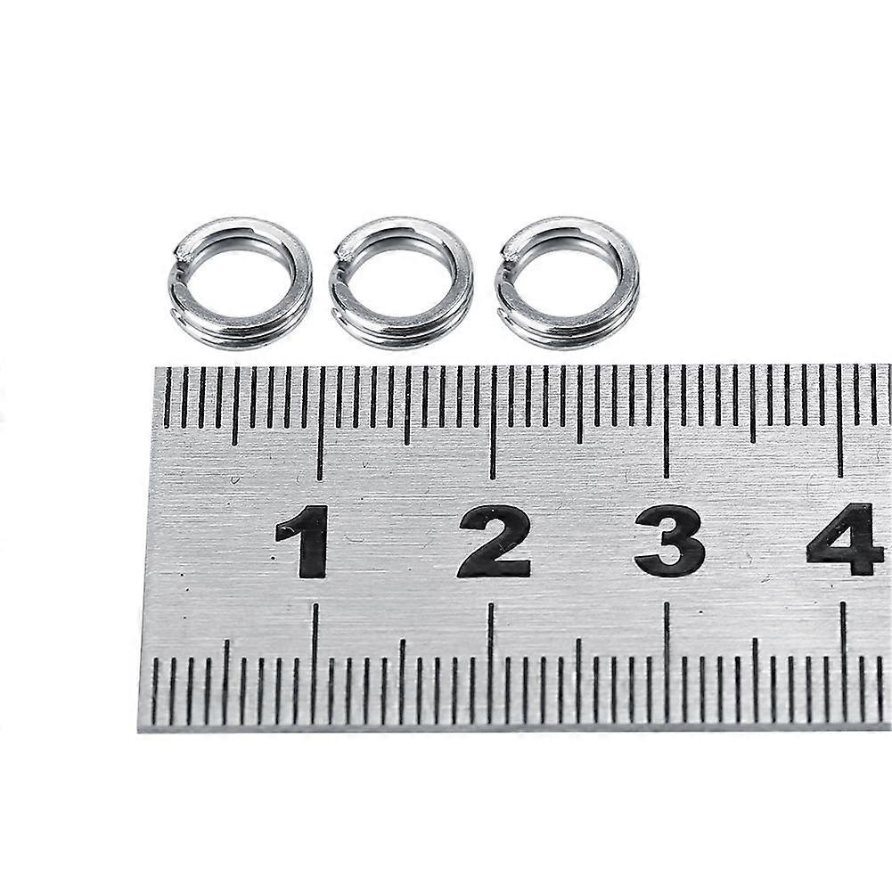 50pcs Angeln Edelstahl Doppelkreis Split Ring Köder Tackle Anschluss (9 #)