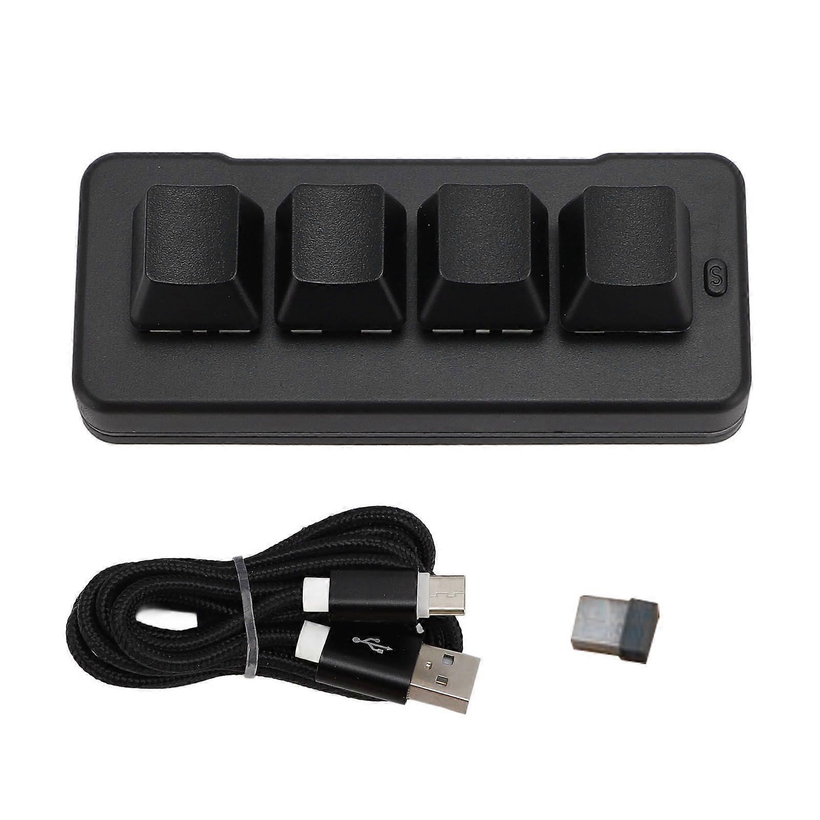 Small Keypad Wireless 2.4G Bluetooth Wired USB 3 Modes Programmable RGB Blue Switch 4 Key Macro Mechanical Keypad for Phone Computer Tablet