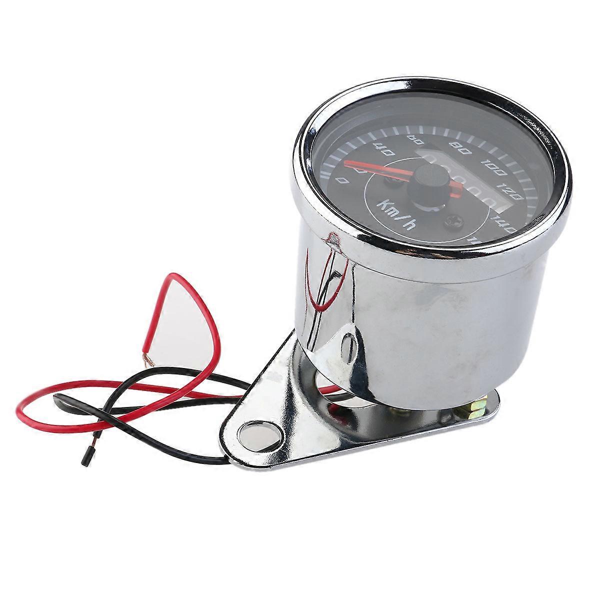 Motorcycle Odometer with Backlight Speedometer Meter Silver