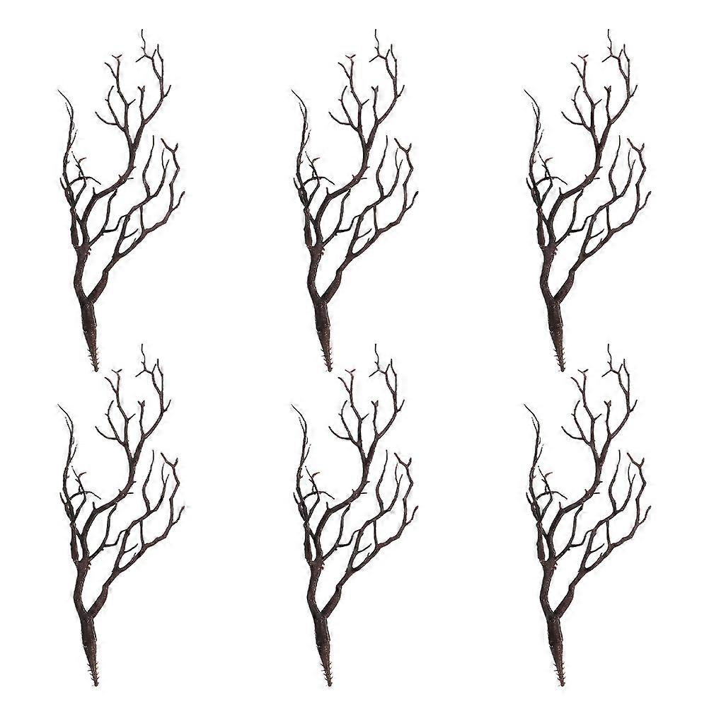 Decorative Artificial Coral Branches for Halloween Decor 18Pcs Brown Plastic