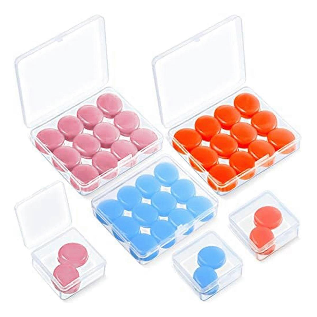 21 Pairs Ear Plugs for Sleeping Reusable Moldable Blue+Orange+Pink