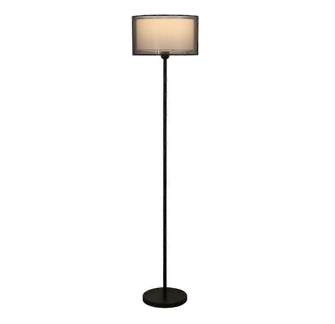 Dimmable Floor Lamp Metal Floor Lamp Modern Tall Lamp With DoubleLayer Fabric Lampshade Black 35 X 155 Cm Living Room