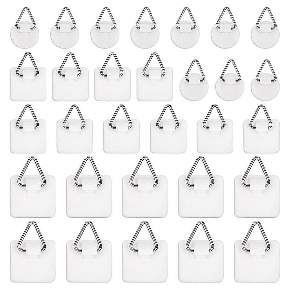 30 Pack Adhesive Picture Hanger Picture Hanging Hooks Without Nails Adhesive Wall Hangers Sticky Picture Hangers