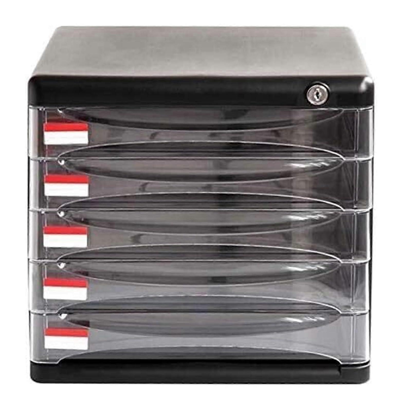 Large Storage Drawer Filing Cabinet Lockable Filing Cabinet Black Office Storage Cabinet 270x360x260mm
