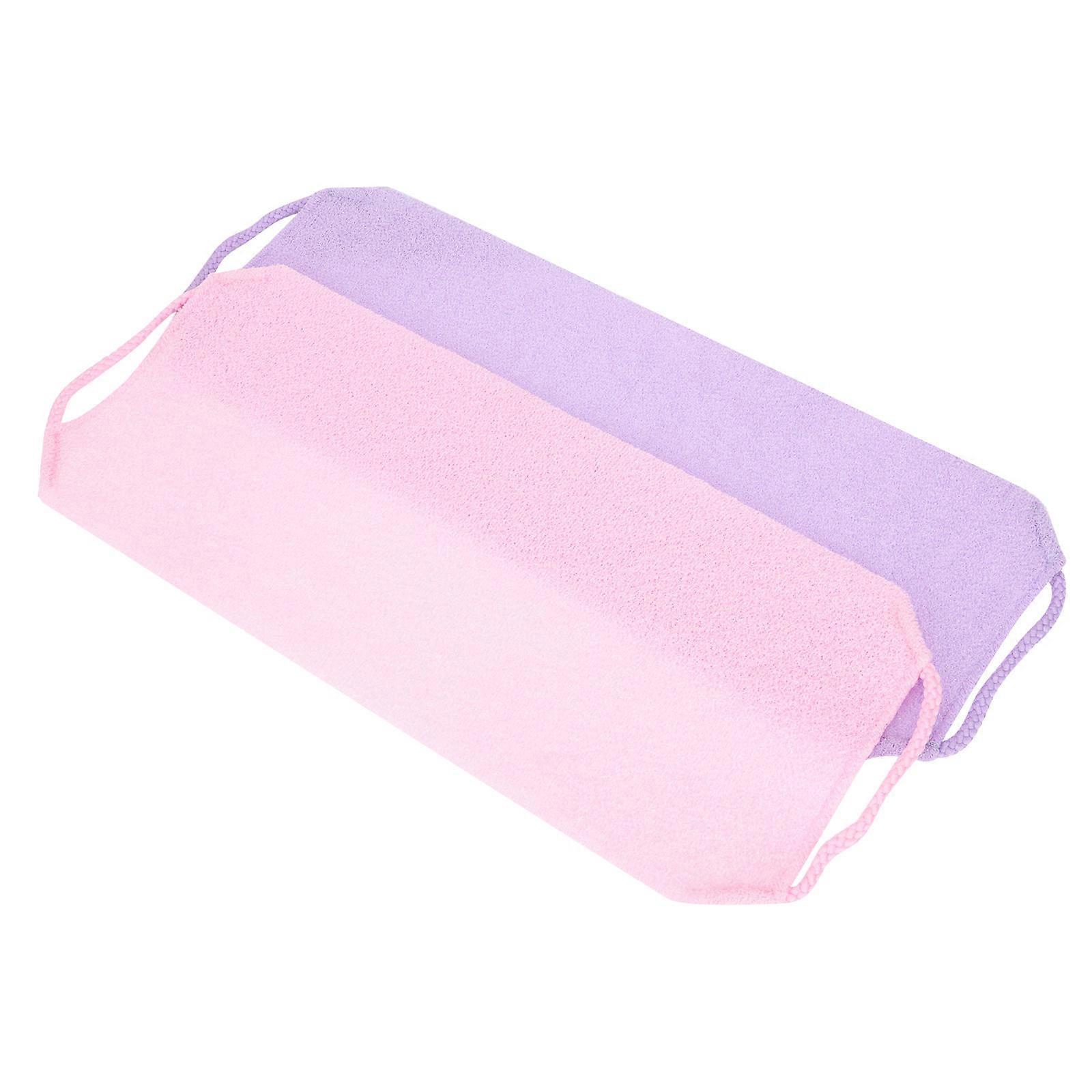 Purple Exfoliating Washclothes for Bath Use 2Pcs Shower Back Pulling Scrubbers