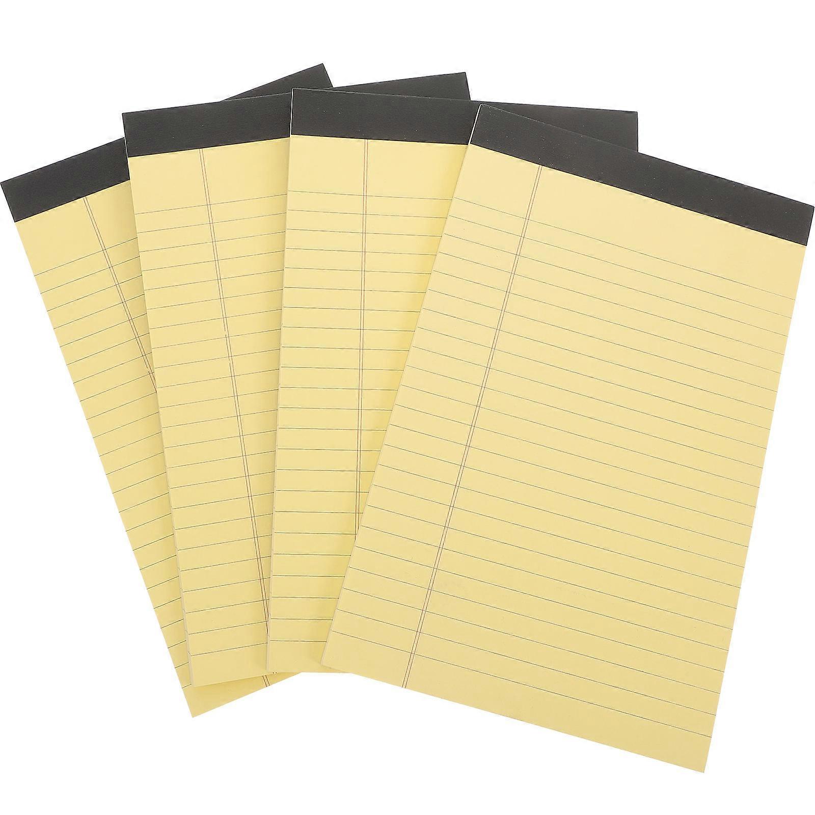 Planner Notepad 4Pcs Yellow Simple Design Suitable For General Public Daily Use Note Taking Schedule Planning