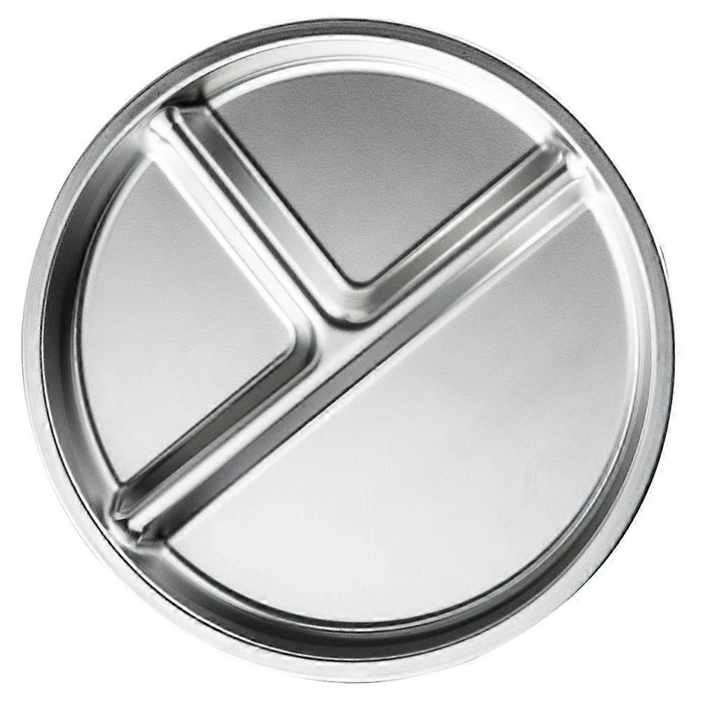 Portion Control Plate Silver Stainless Steel Dinner Trays for Kitchen Use and Easy Cleanup