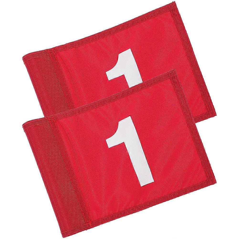 Golf Training Flags Numbered for Golfing 6Pcs Red Nylon Set