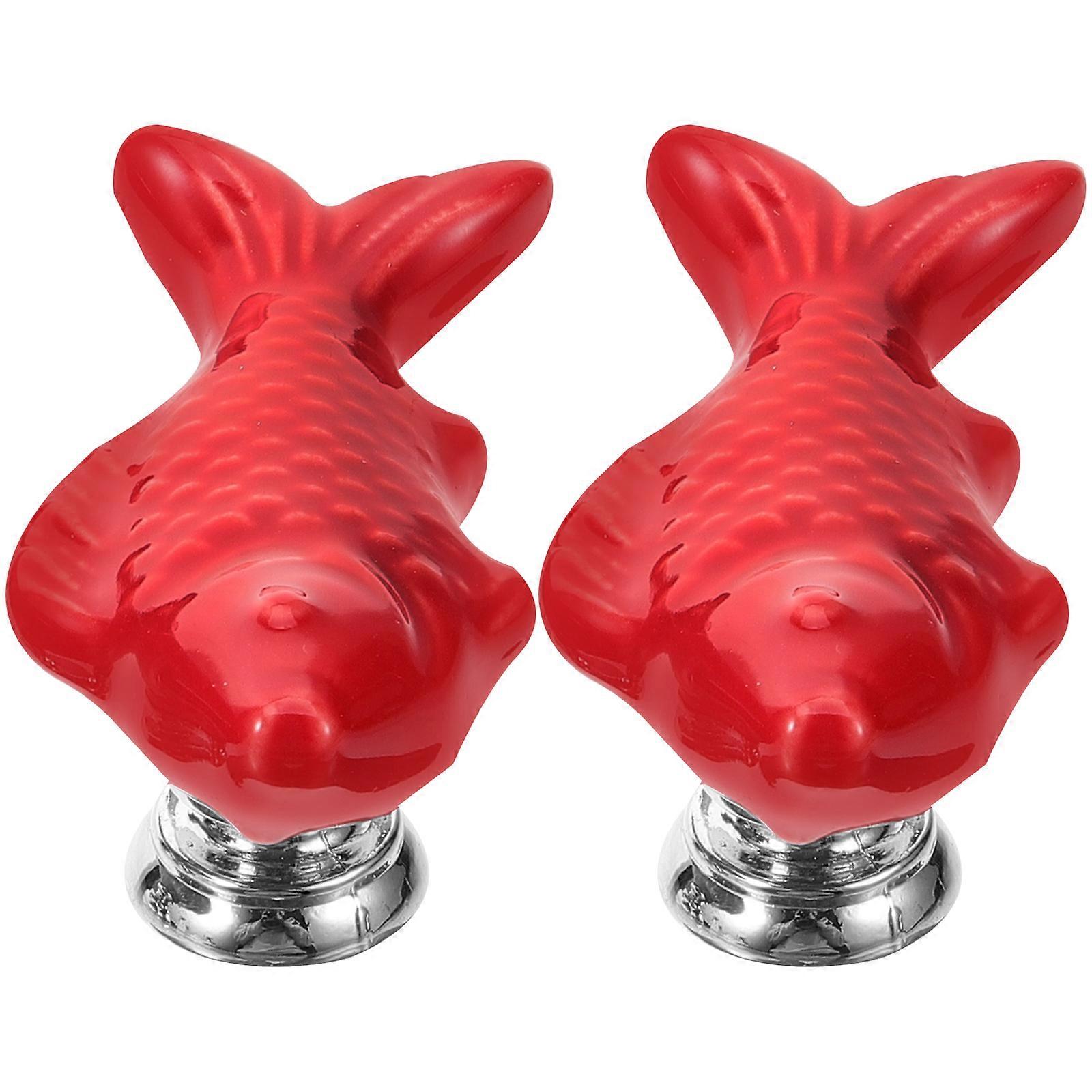 Toilet Flush Button Pusher Ceramic Red for Toilet Tank 10 Pieces