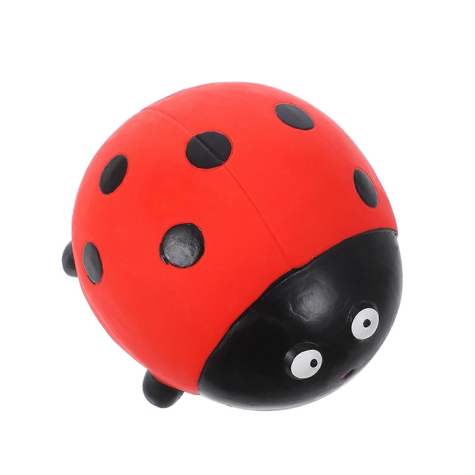 Durable Latex Chew Toy 4Pcs Squeaky Ladybug Shape Perfect For Dogs Cats And Puppies Engaging In Interactive Play And Teething Support