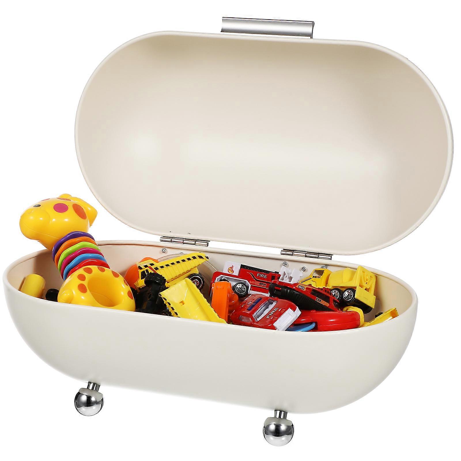 Bread Box Metal Bread Holder for Storage 2Pcs White Kitchen Accessory