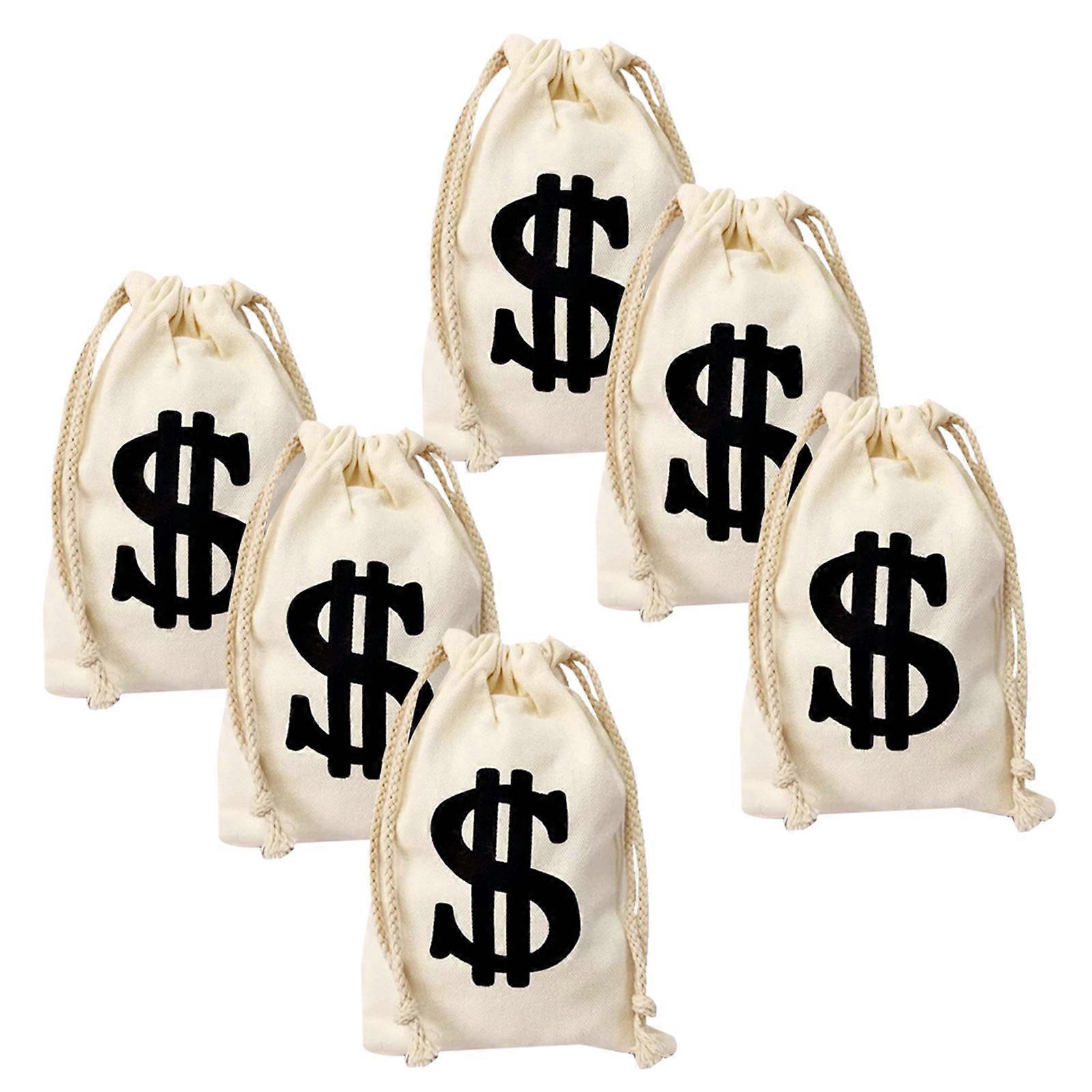 Assorted Color Rectangular Storage Gift Bag for Pirate Theme Parties Birthday Parties and Cosplay Events Made of Cotton 6Pcs