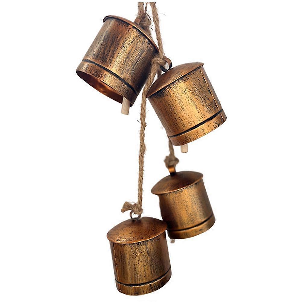 Cow Bell Metal Ringing Bells for Pets 3 Strings Compact Hanging Decorations