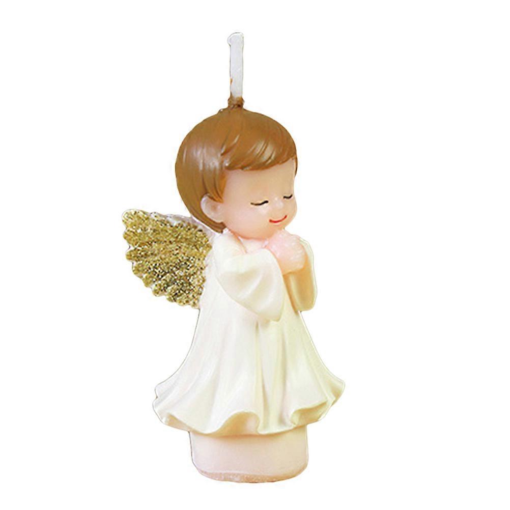 Mini bougies d'anniversaire en forme d'ange, design artisanal pour la décoration de la maison, design sans fumée, utilisation sûre, forme dorée, 1 pièce