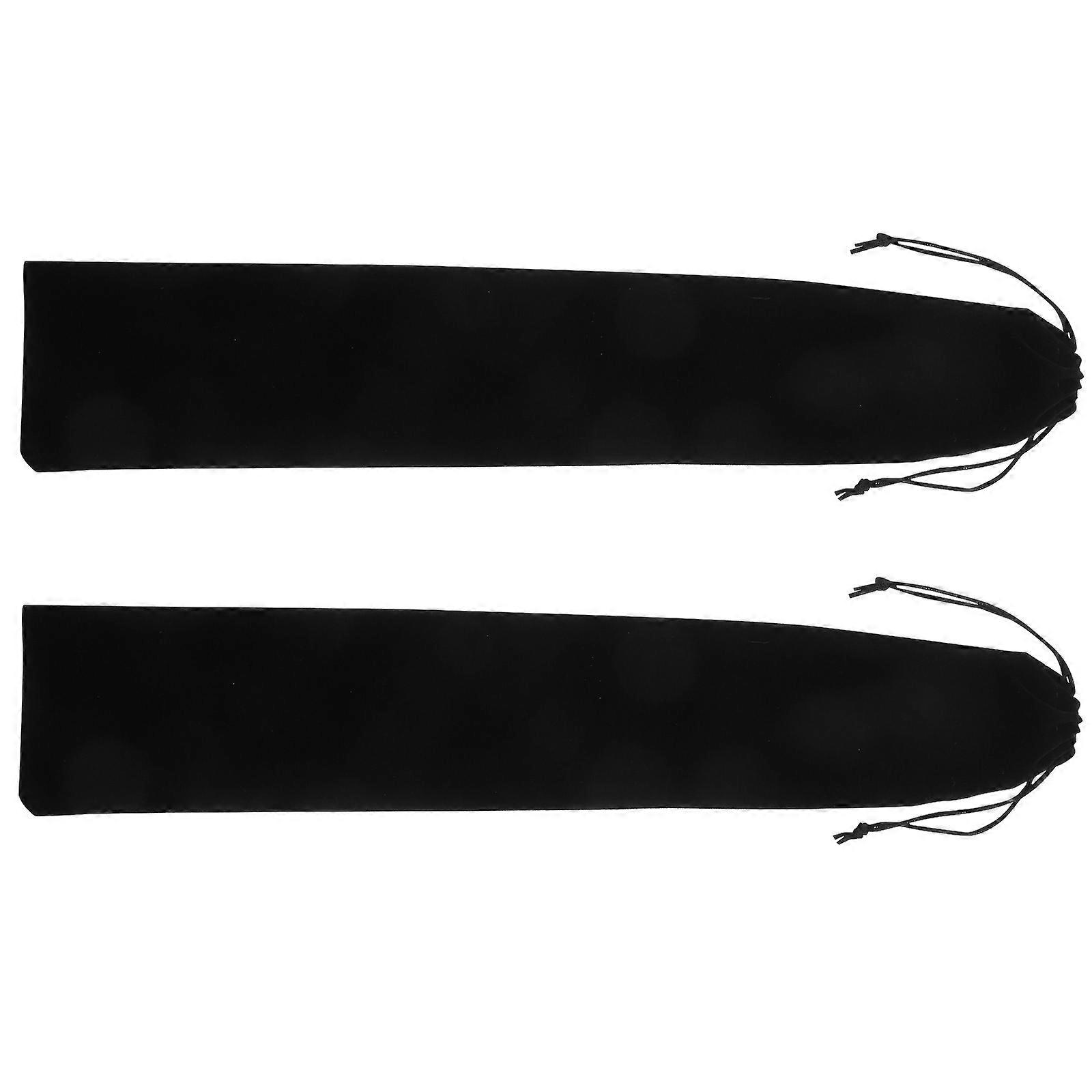 Handheld Fan Storage 8 Pcs Rectangular Drawstring Bag Multifunctional Travel Organizer Black